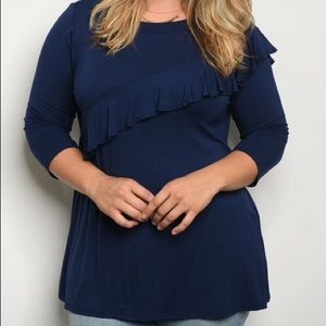 πNavy Ruffle shirt